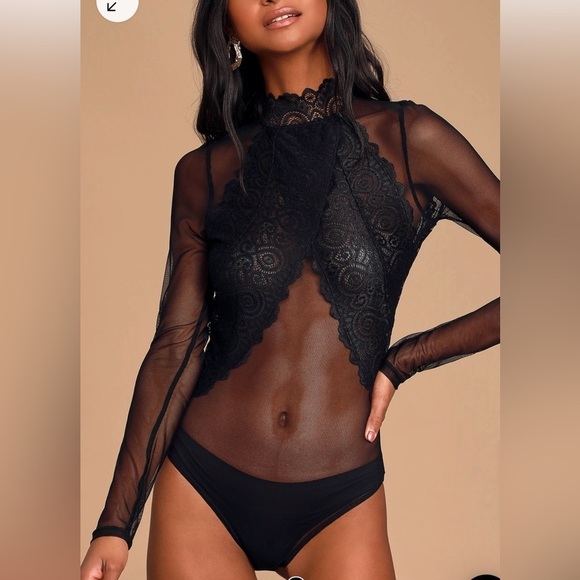 lulus mesh lace thong body suit show stopper - Picture 1 of 6